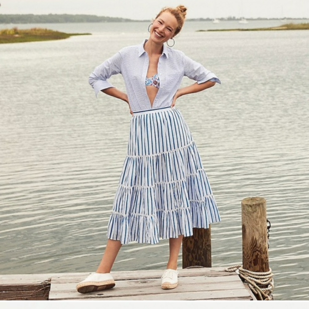 J. CREW TIERED MIDI L